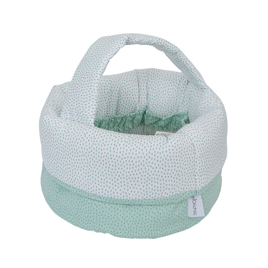Cesta botellero bebé Lunas Verde 24x24x13