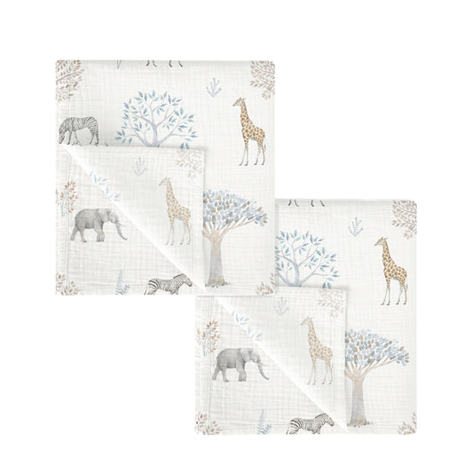 Gasas 100% algodon pack 2 Tanzania Multicolor 60x60