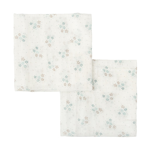 Gasas Bambú pack 2 Stars Blanco Azul 60x60