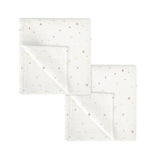 Gasas 100% algodon pack 2 Night Stars Multicolor 60x60