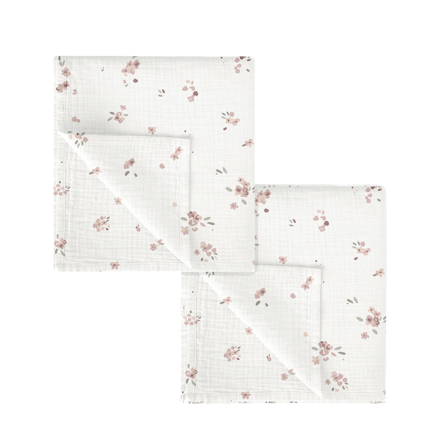 Gasas 100% algodon pack 2 Monet Blanco Rosa 60x60