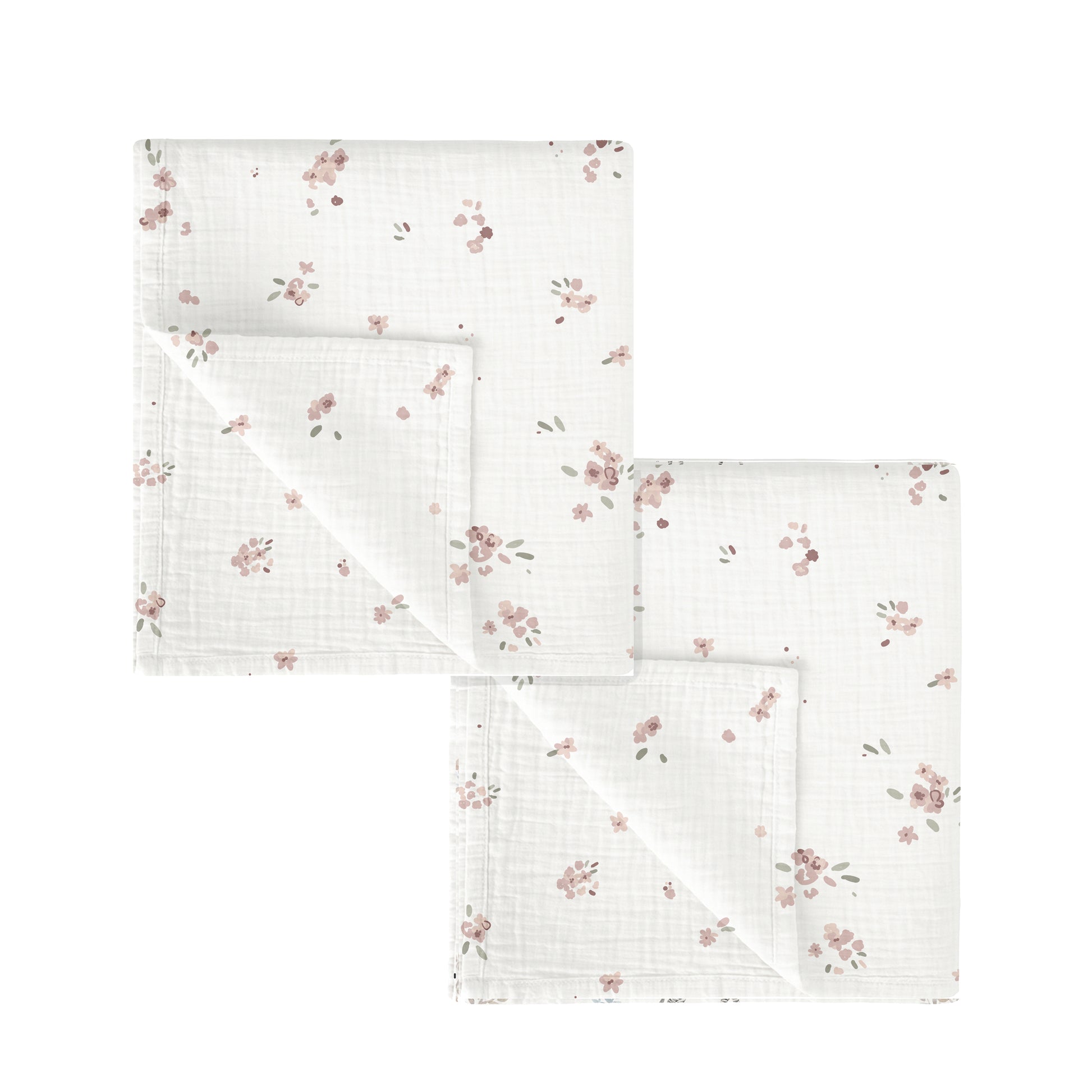 Gasas 100% algodon pack 2 Monet Blanco Rosa 60x60
