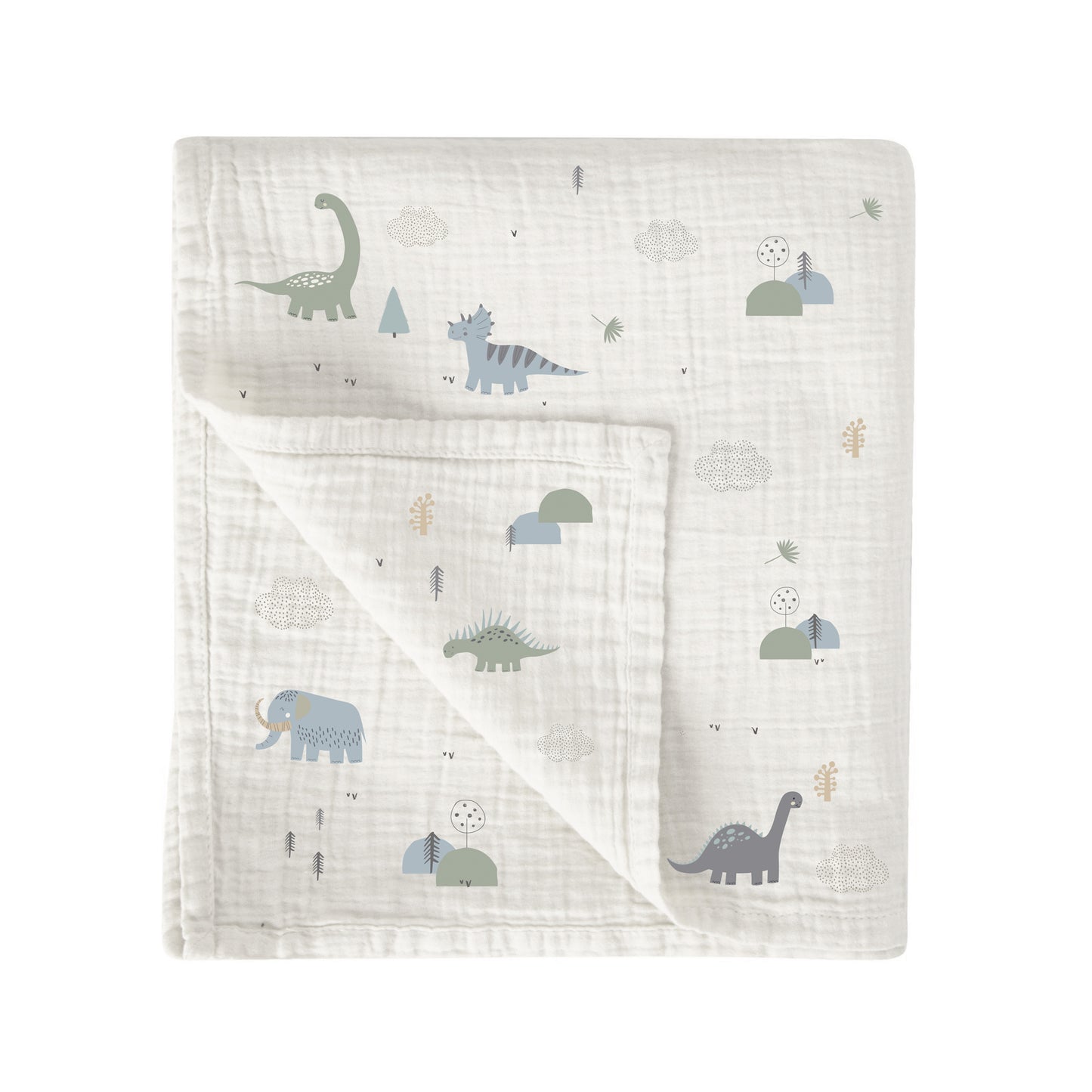 Muselina bambú Trex Blanco Verde 120x120