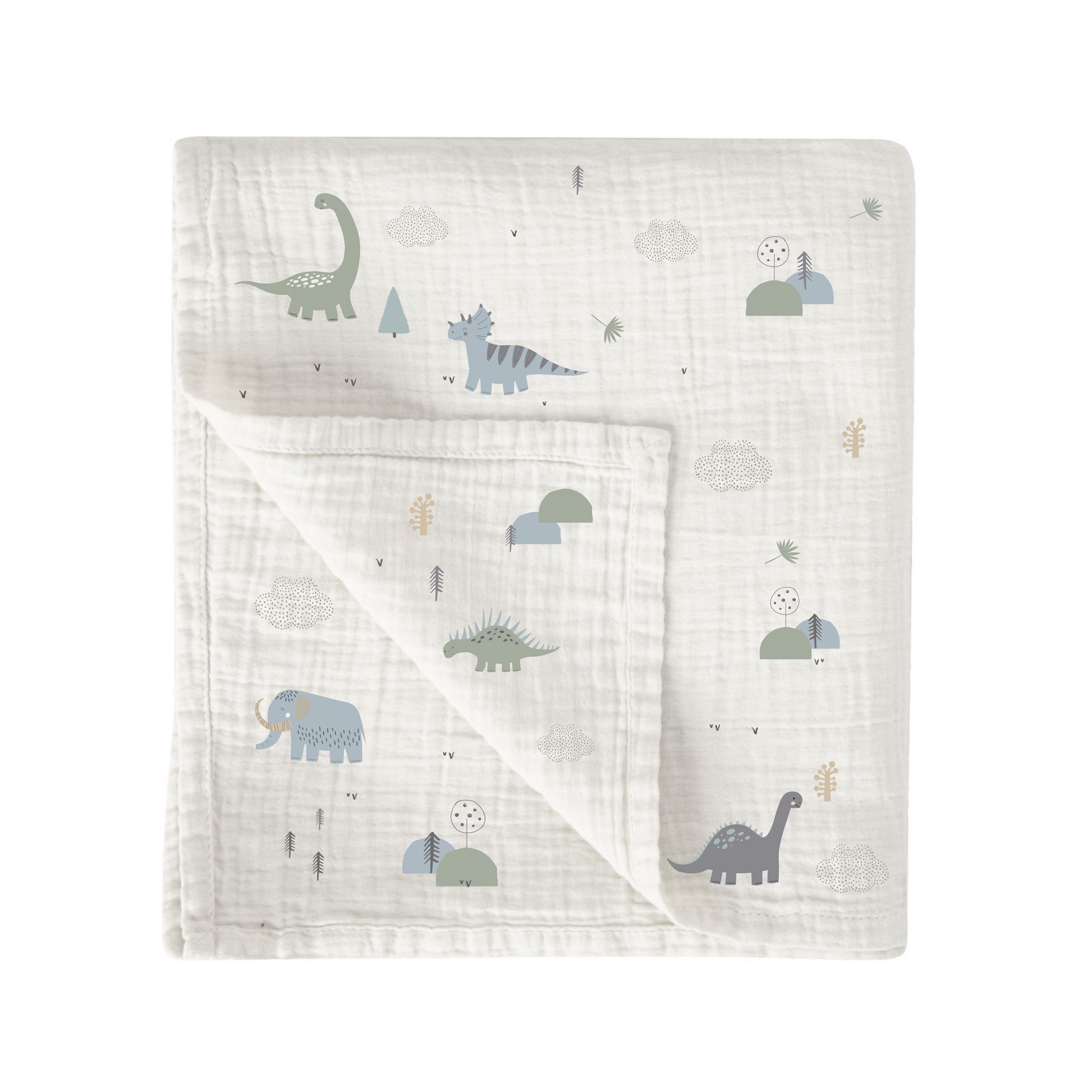 Muselina bambú Trex Blanco Verde 120x120