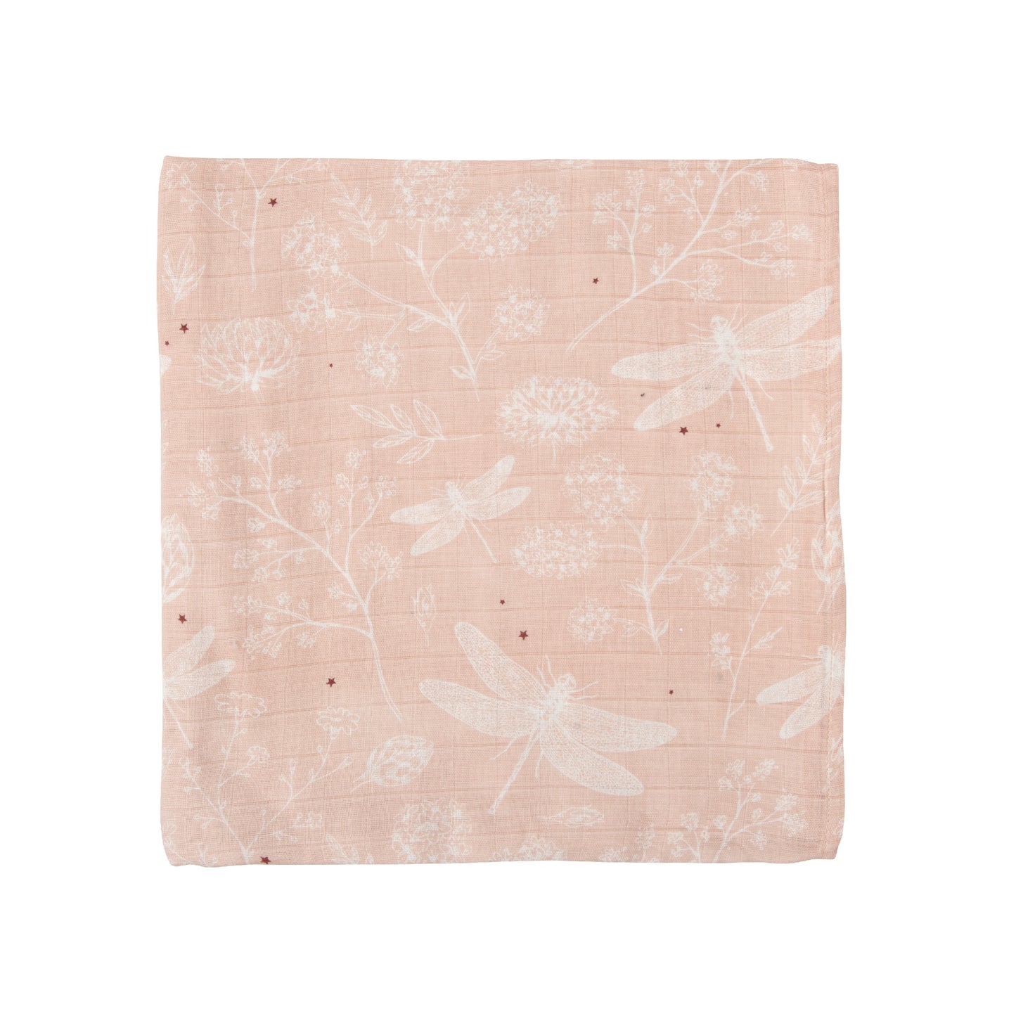 Muselina bambú Dafne Blanco Rosa 120x120