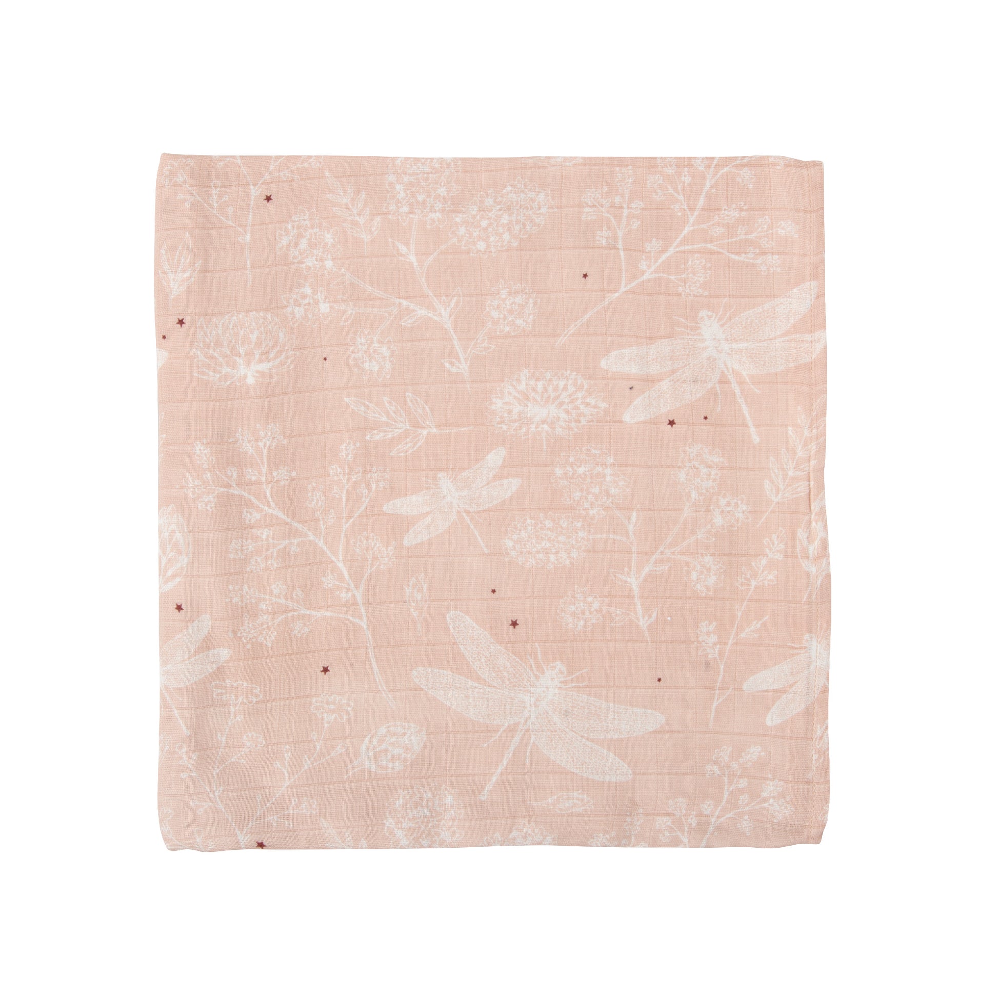 Muselina bambú Dafne Blanco Rosa 120x120