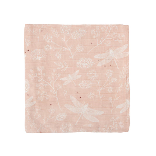Muselina bambú Dafne Blanco Rosa 120x120