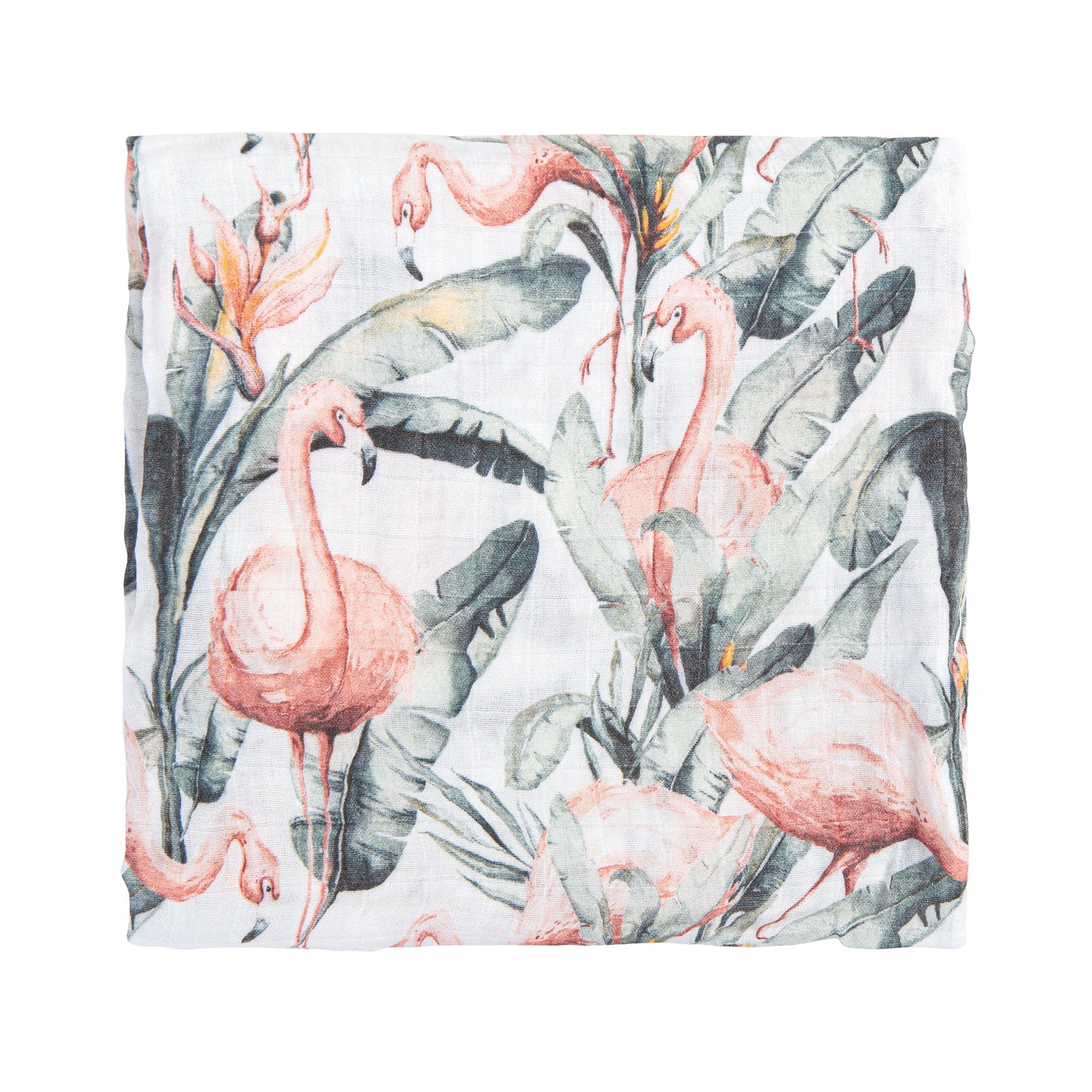 Muselina bambú Flamingo Blanco 120x120