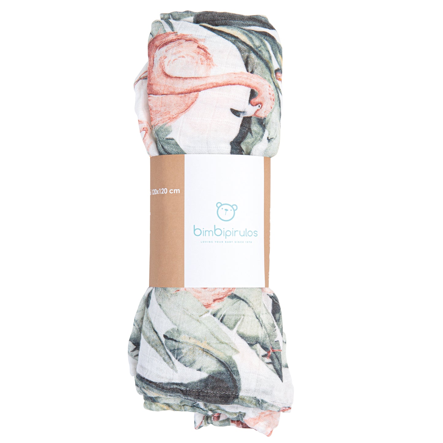 Muselina bambú Flamingo Blanco 120x120