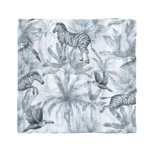 Muselina bambú Zebra Blanco 120x120