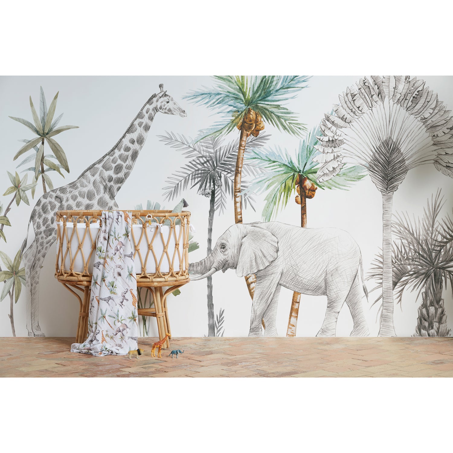 Muselina bambú África Blanco 120x120