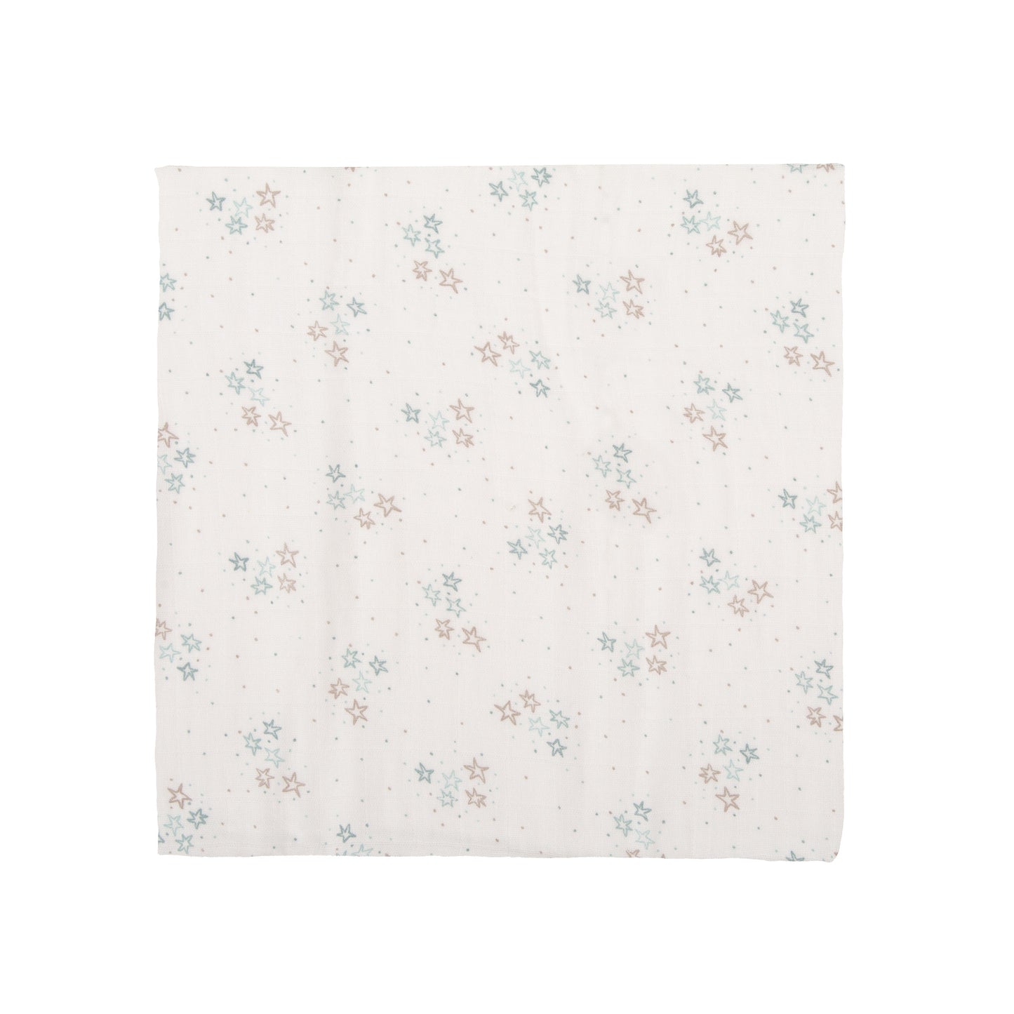 Muselina bambú Stars Blanco Azul 120x120