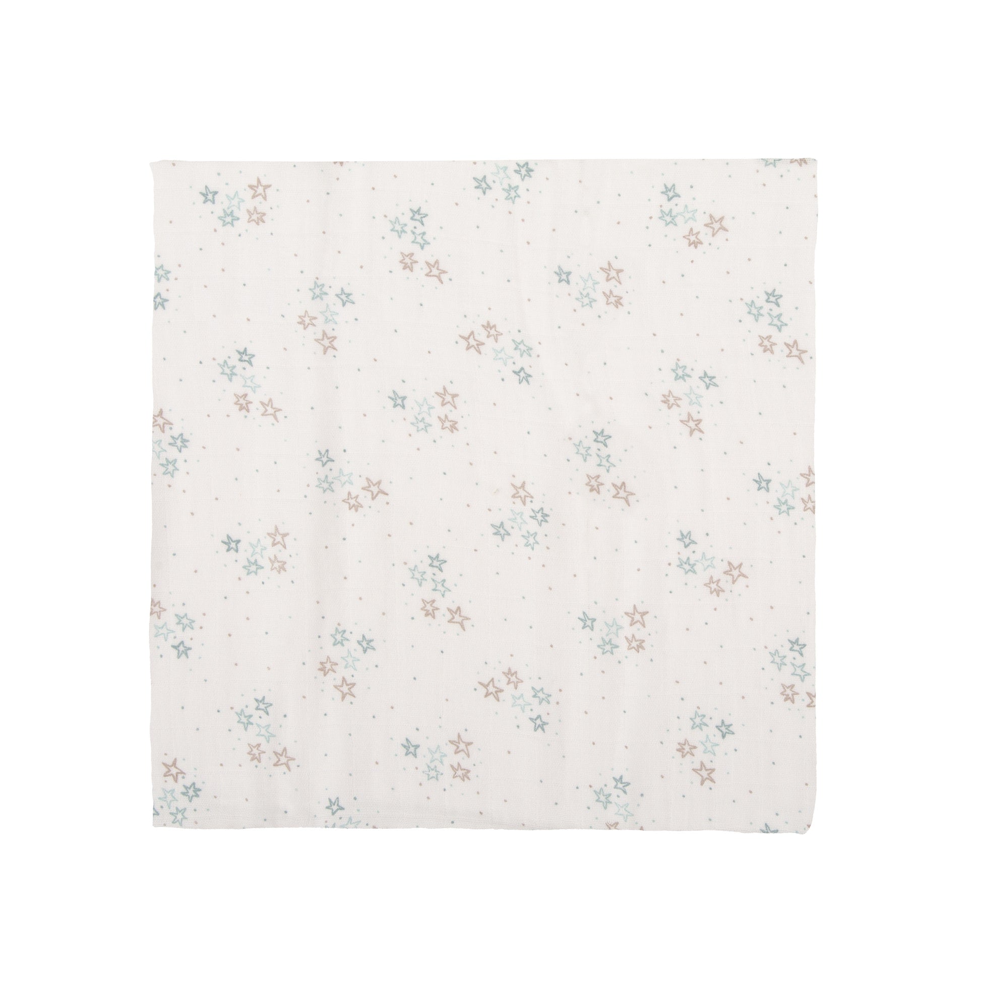 Muselina bambú Stars Blanco Azul 120x120