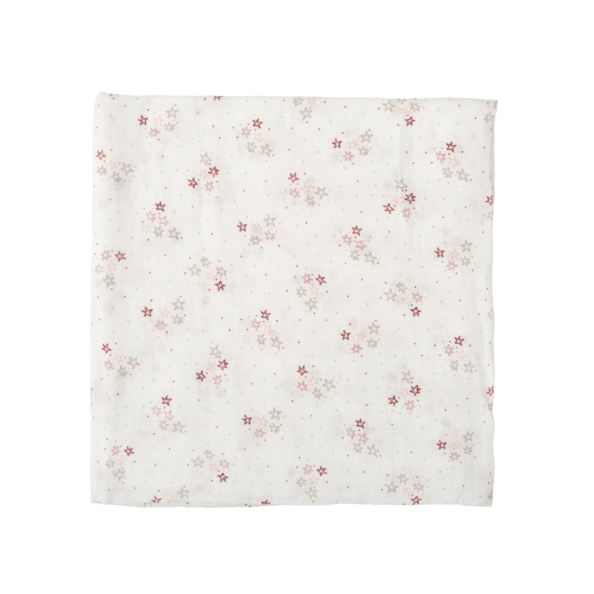 Muselina bambú Stars Blanco Rosa 120x120