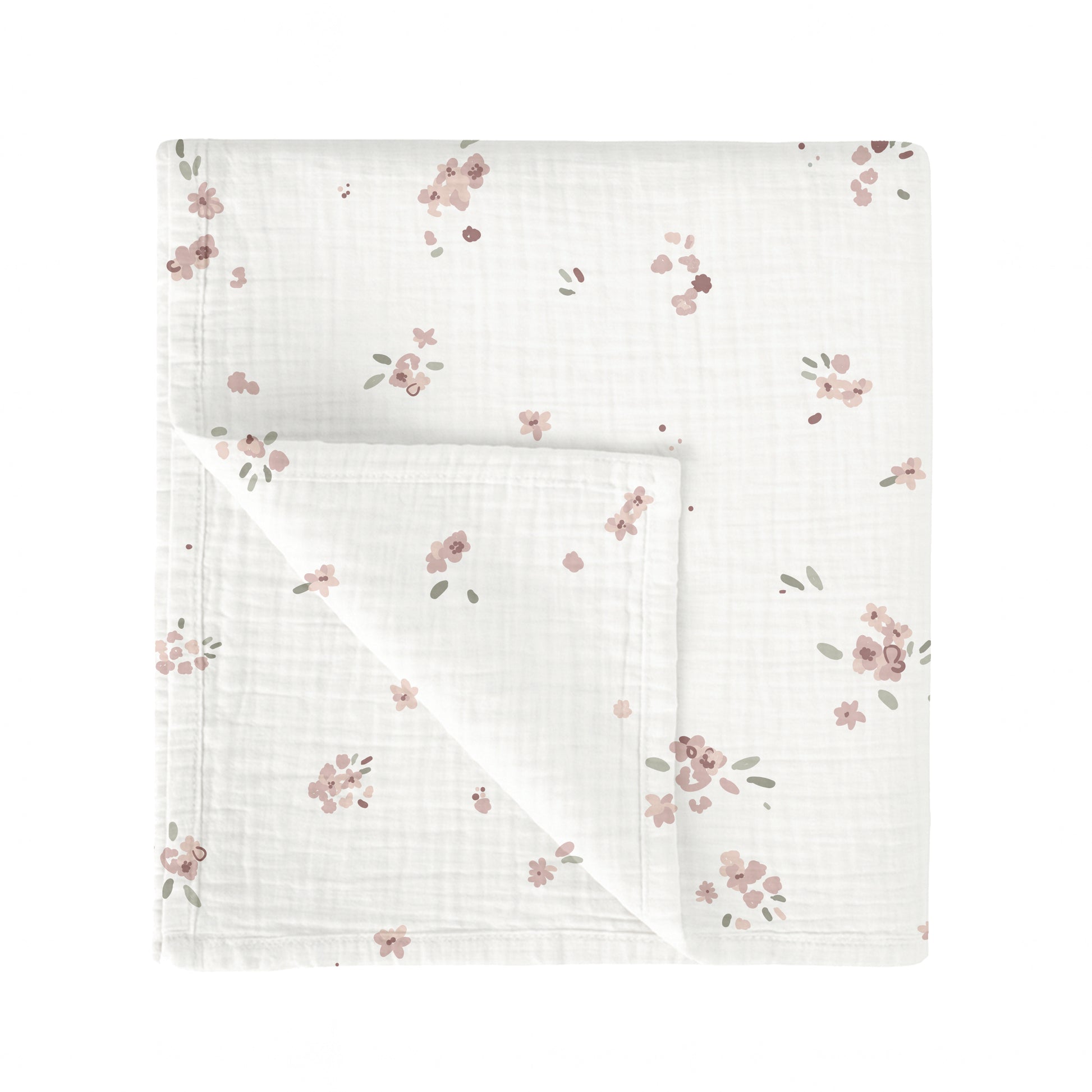 Muselina bambú Monet Blanco Rosa 120x120