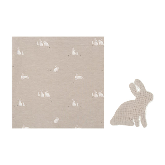 Muselina de Bambú con Dou dou Bunny Gris Beig 120x120