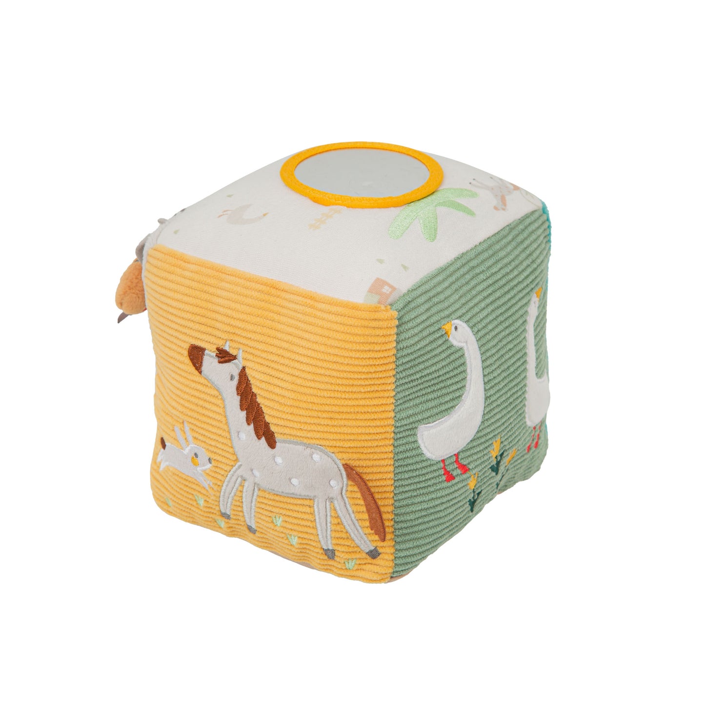 Cubo blando de actividades Farm Blanco Lino 15x15