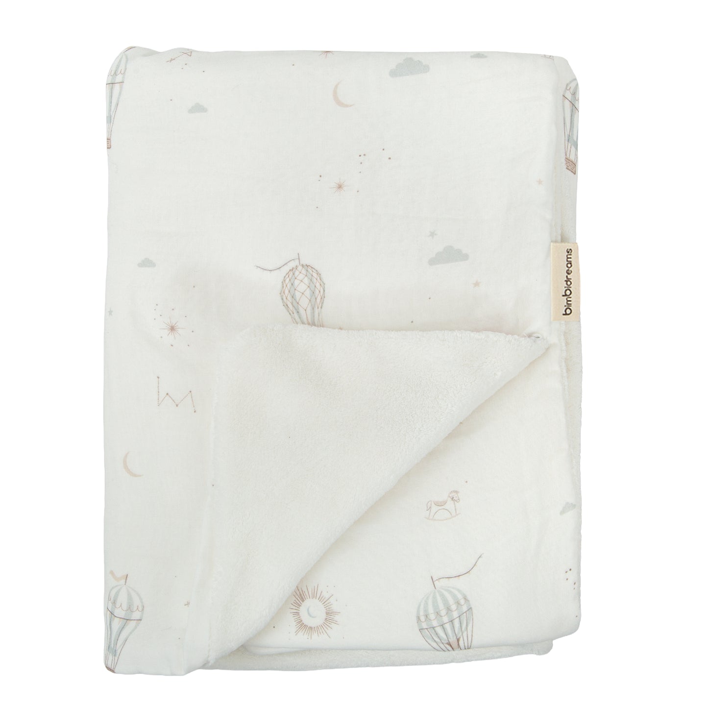 Manta Microfibra Dots Blue Sky Blanco Verde 80X110