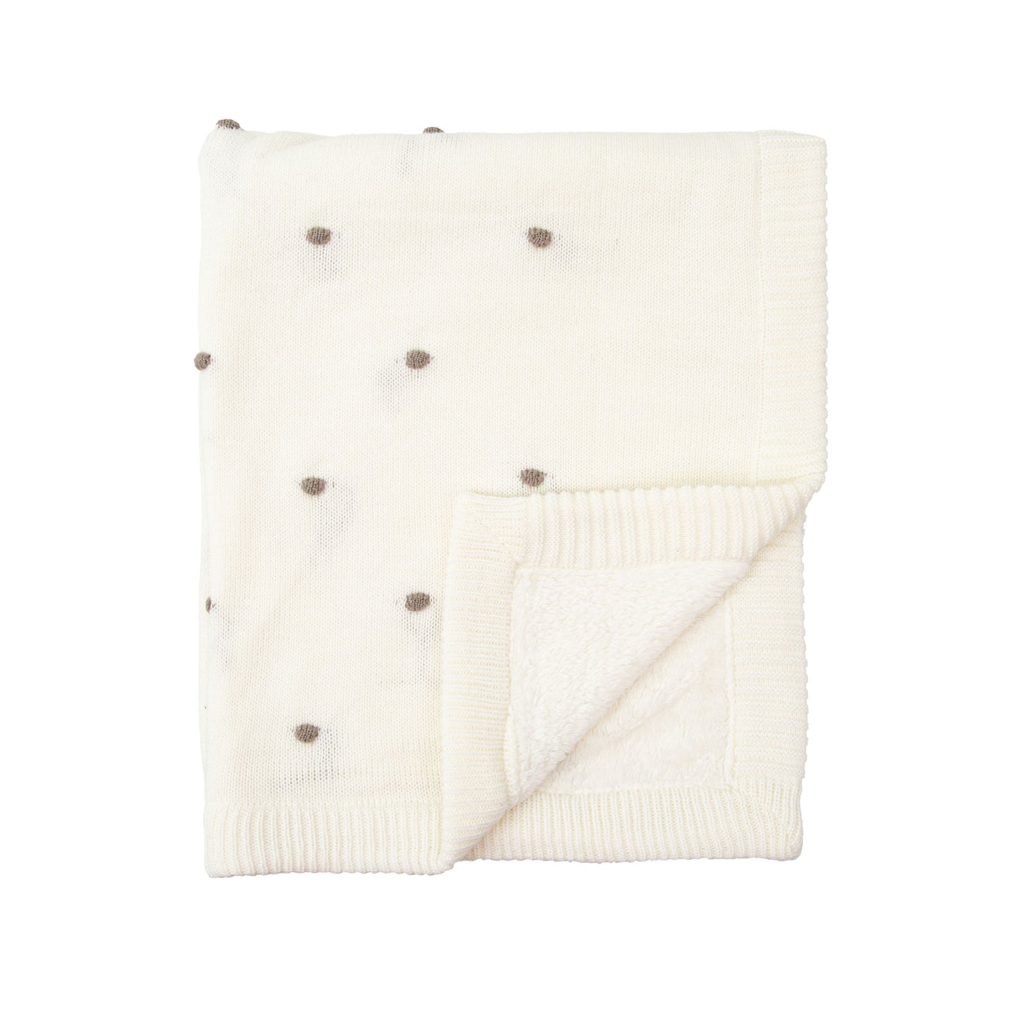 Manta doble cara tricot dots con Coralina HB Basics Blanco 80x100