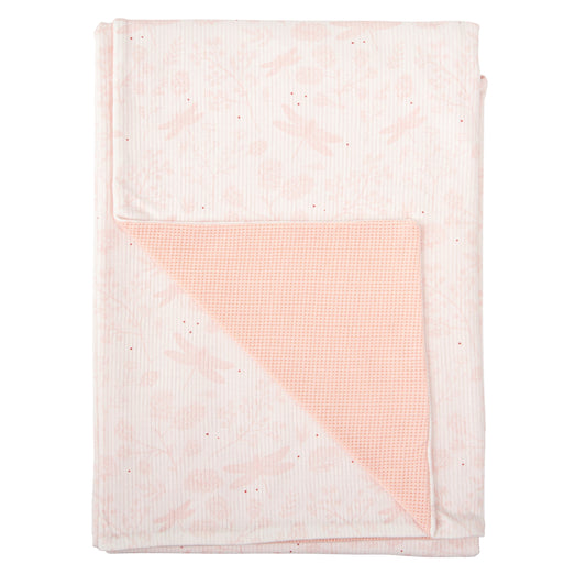 Manta Waffle/Ribana Dafne Blanco Rosa 80X110