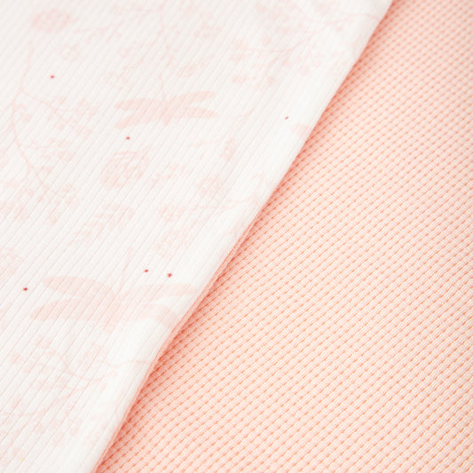 Manta Waffle/Ribana Dafne Blanco Rosa 80X110