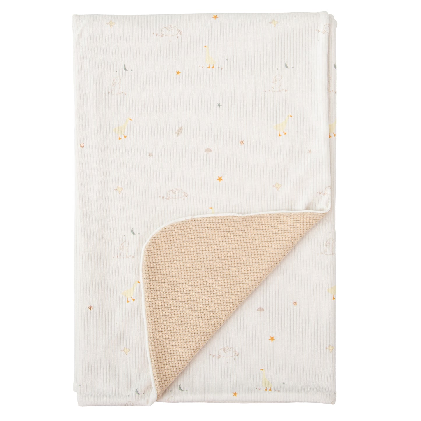 Manta Waffle/Ribana Happy Forest Blanco Lino 80X110