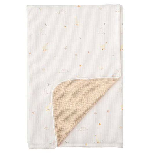 Manta Waffle/Ribana Happy Forest Blanco Lino 80X110