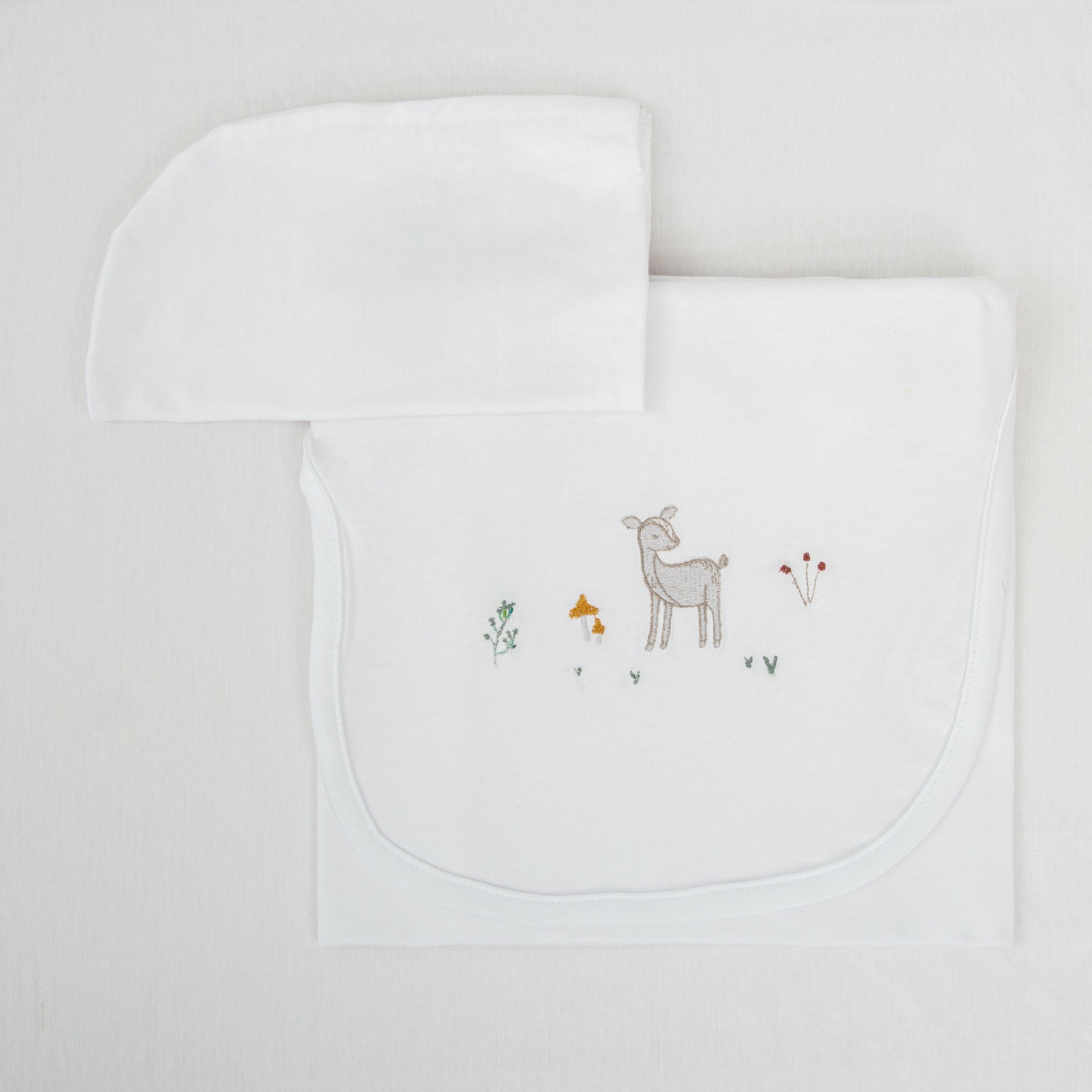 Juego sabanas punto jersey 3 piezas Deer Blanco Rosa Coche (40x80)