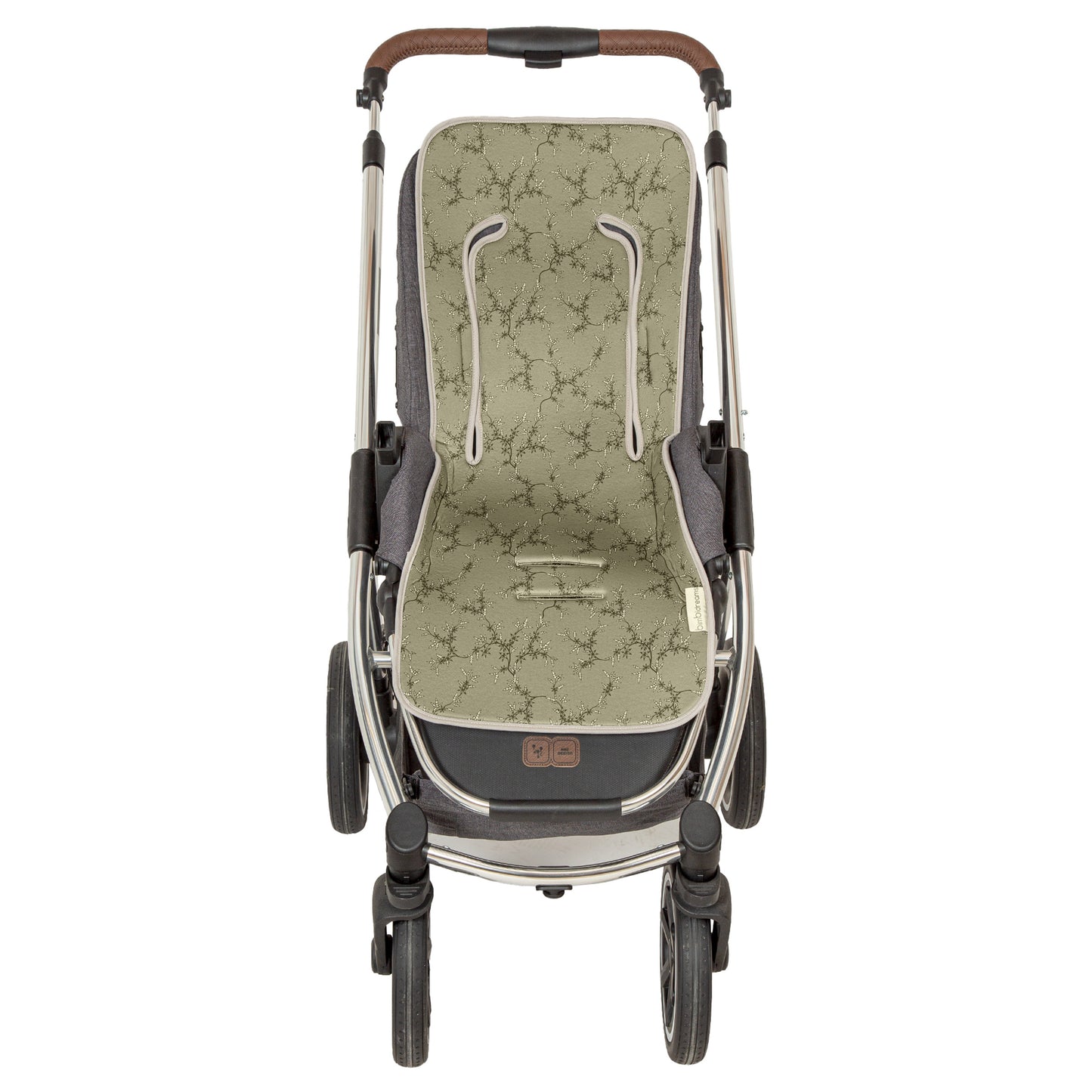 Colchoneta silla paseo estampada Isolda Blanco Verde 35x83