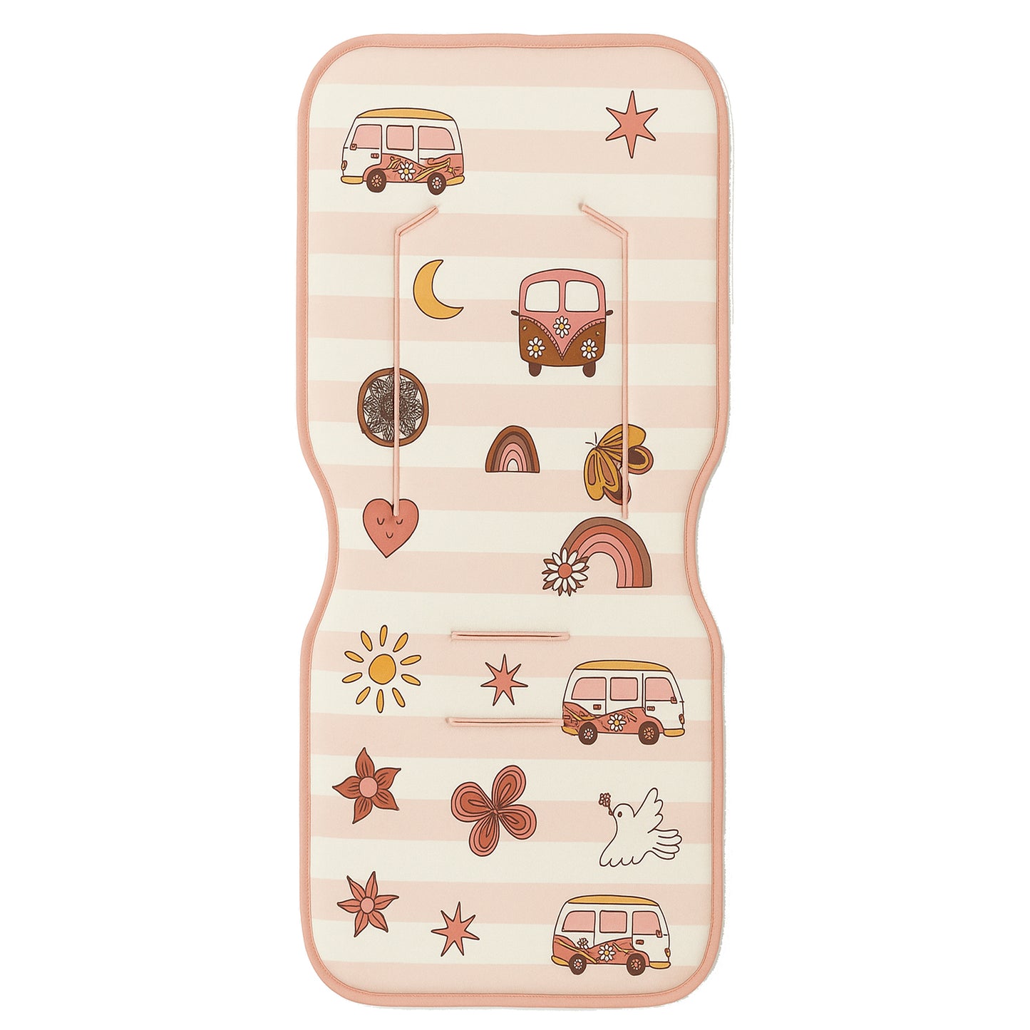 Colchoneta silla paseo estampada Lovely Blanco Rosa 35x83