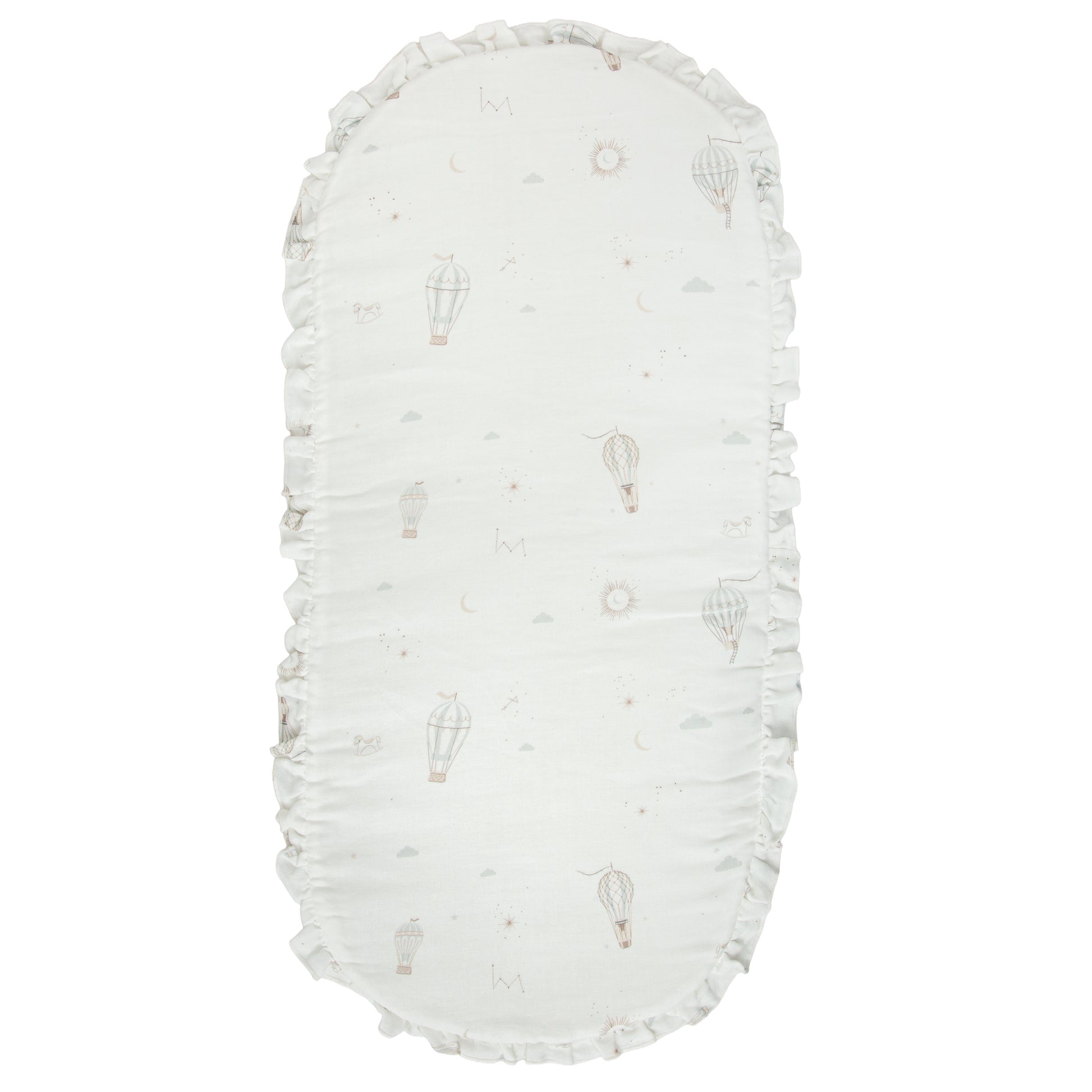 Colchoneta Blue Sky Blanco Verde coche/capazo 40x80
