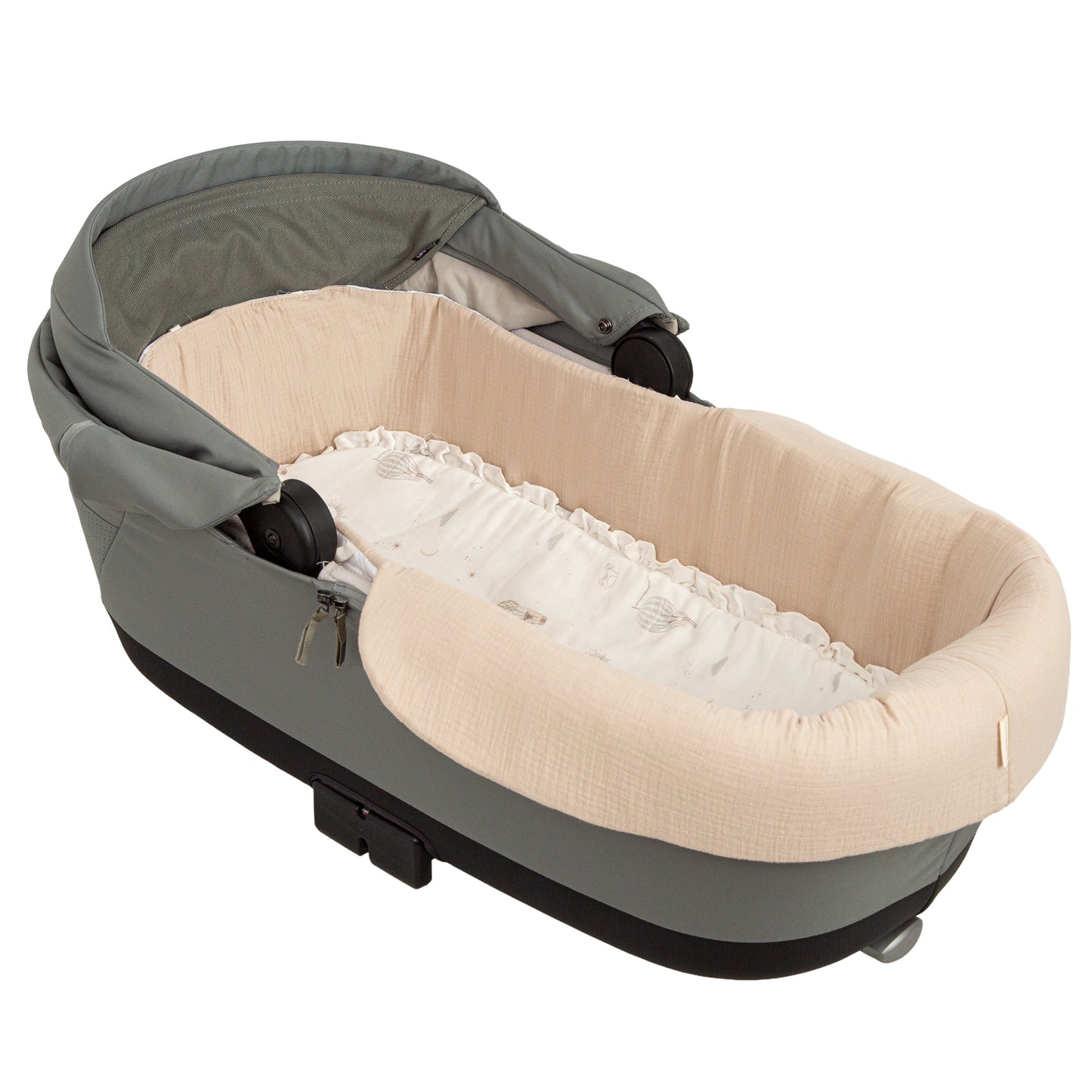 Colchoneta Blue Sky Blanco Verde coche/capazo 40x80