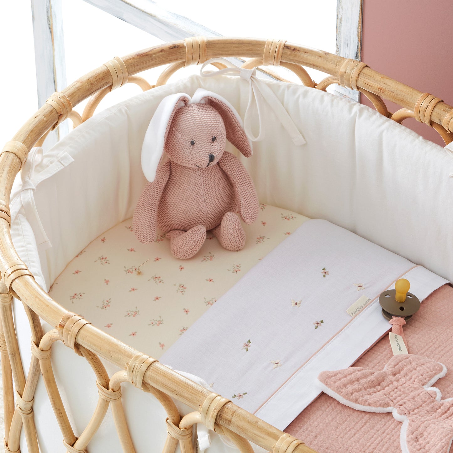 Peluche Conejo Tricot Basics Rosa Empolvado 25 cm