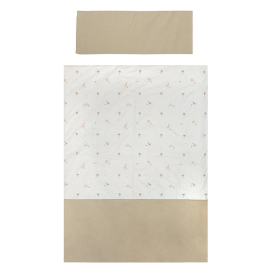 Funda nordica cuna + Funda almohada Palm Blanco Verde 110X150
