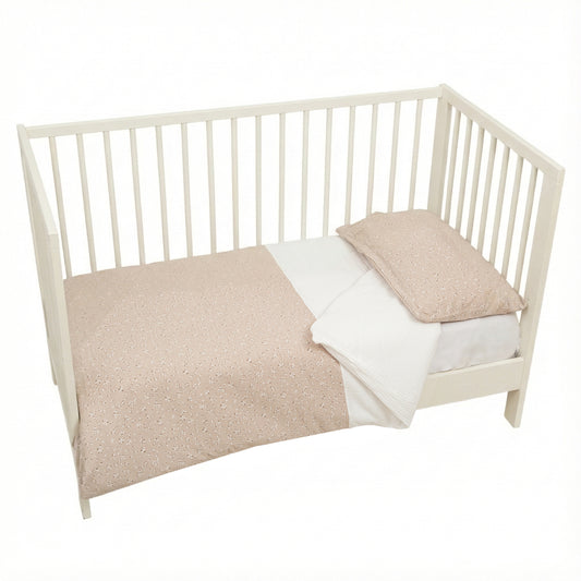 Funda nordica cuna + Funda almohada Anaïs Blanco Lino 110X155