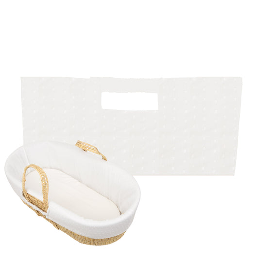 Funda interior capazo Plumeti Blanco cuna/maxi 40x60