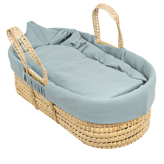 Funda interior capazo Waffle Azul coche/capazo 40x80