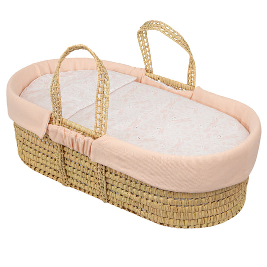 Funda interior capazo Waffle Rosa coche/capazo 40x80