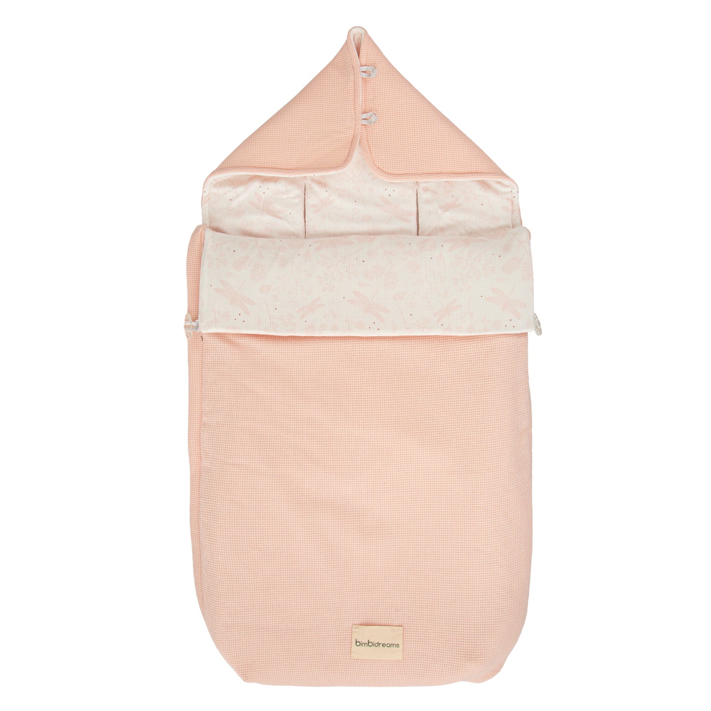 Saco Capazo con Capucha Dafne Blanco Rosa 35x72