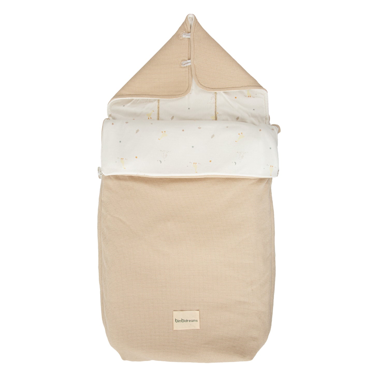 Saco Capazo con Capucha Happy Forest Blanco Lino 35x72