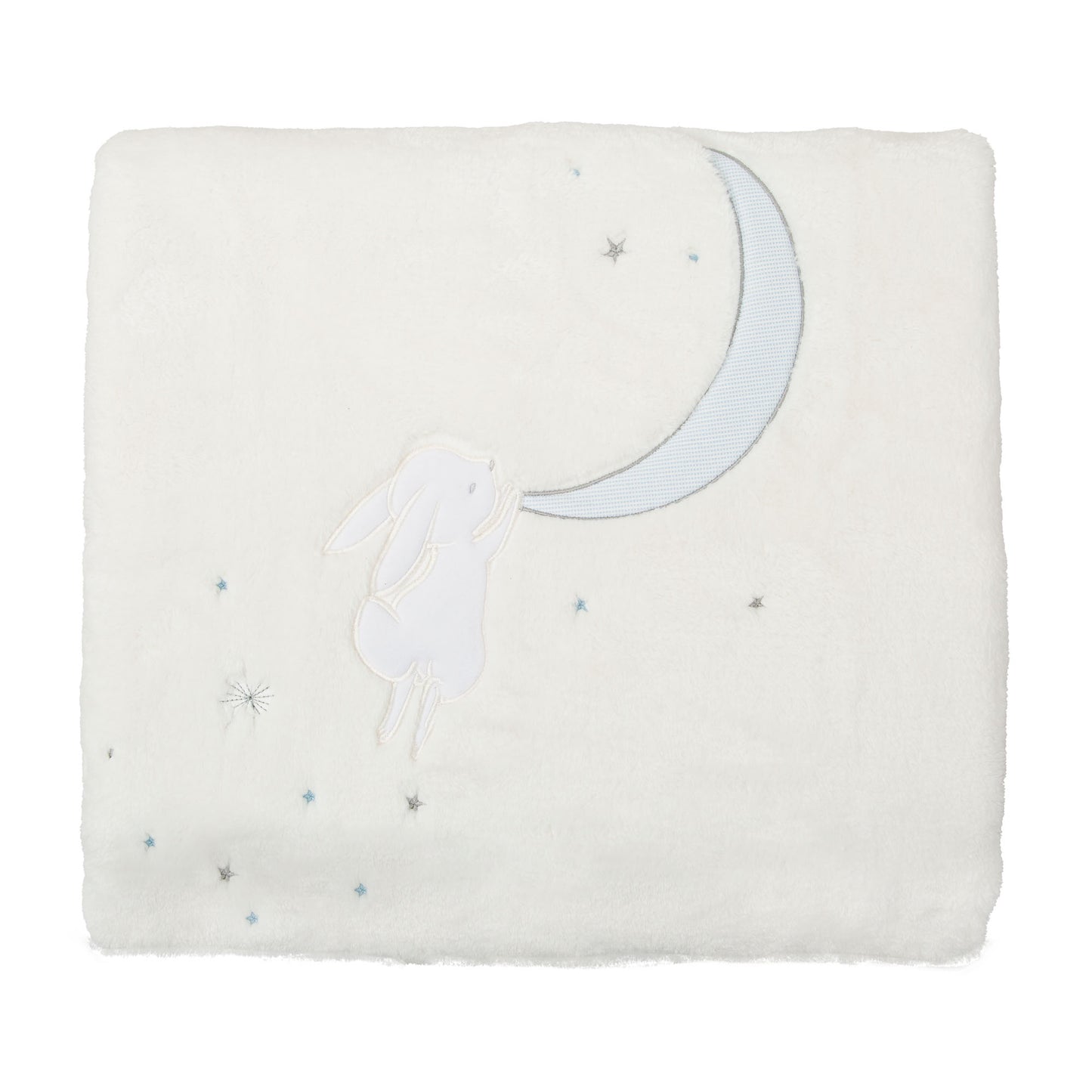 Manta Microlina Moon Blanco Azul 110x140