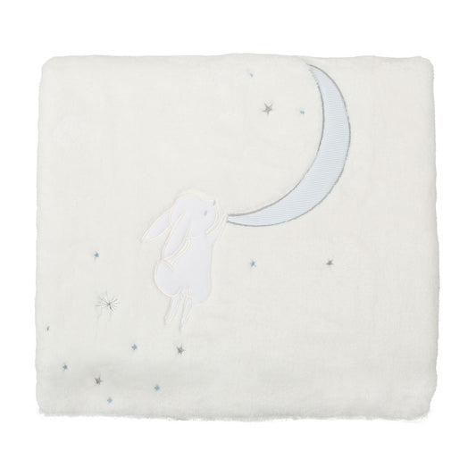 Manta Microlina Moon Blanco Azul 110x140