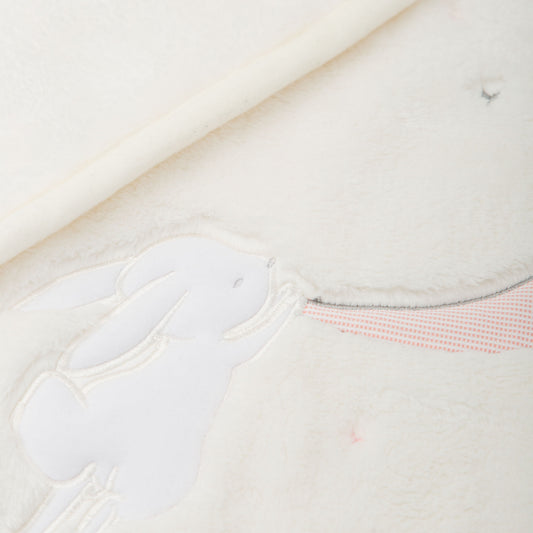 Manta Microlina Moon Blanco Rosa 110x140