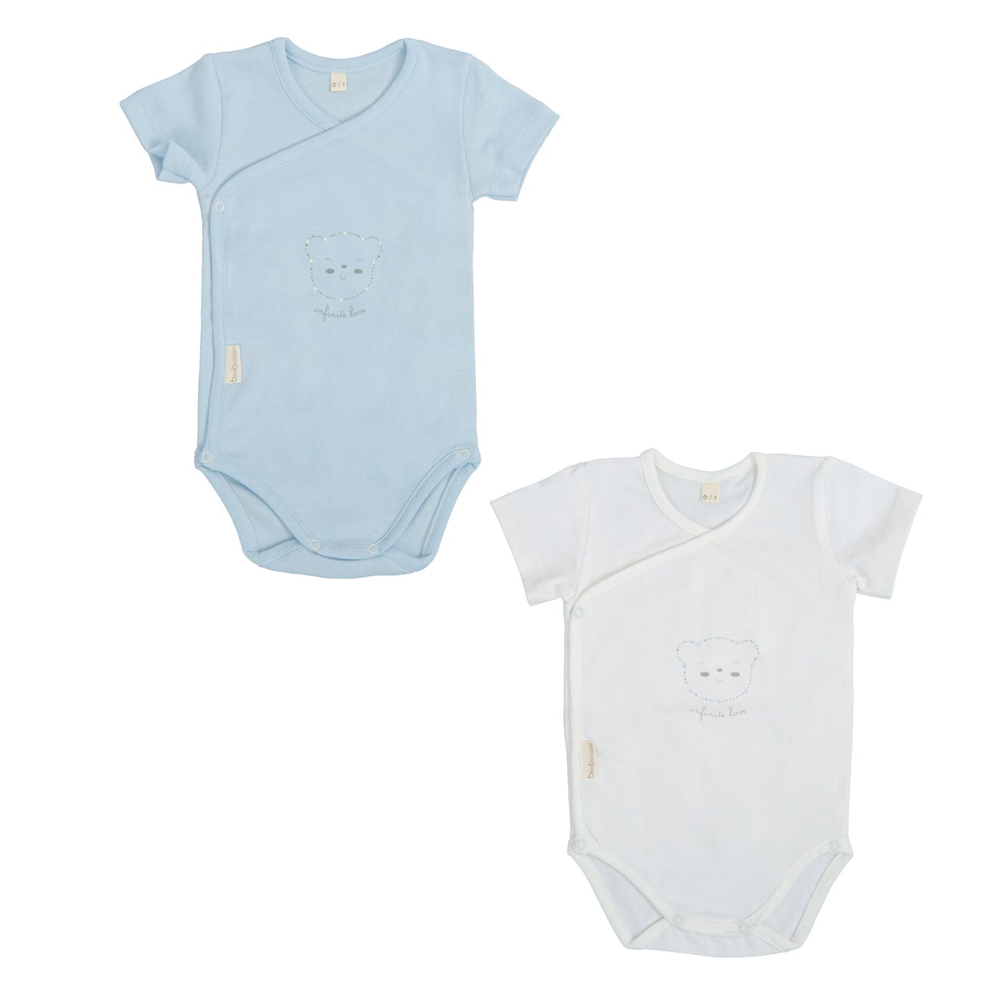 Body bebé manga corta pack 2 love Azul 0-1 Mes