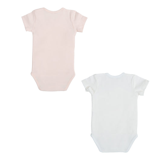 Body bebé manga corta pack 2 love Rosa 0-1 Mes 2