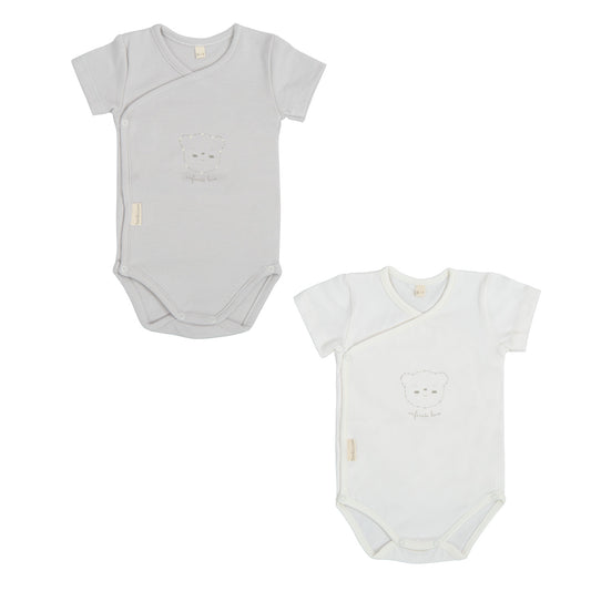 Body bebé manga corta pack 2 love Gris 0-1 Mes