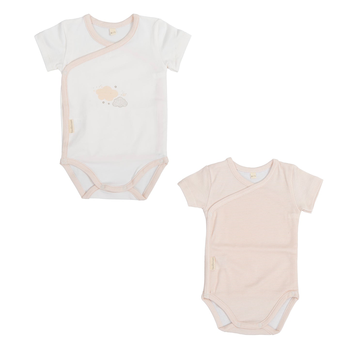 Body bebé manga corta pack 2 nuvola Lino 0-1 Mes