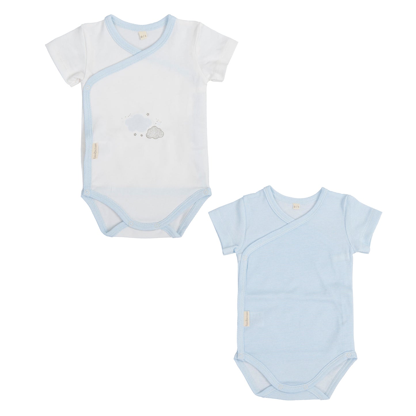 Body bebé manga corta pack 2 nuvola Azul 0-1 Mes