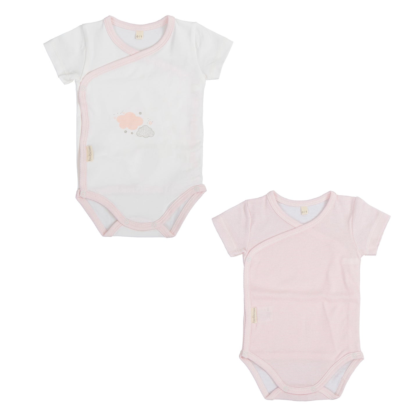 Body bebé manga corta pack 2 nuvola Rosa 0-1 Mes