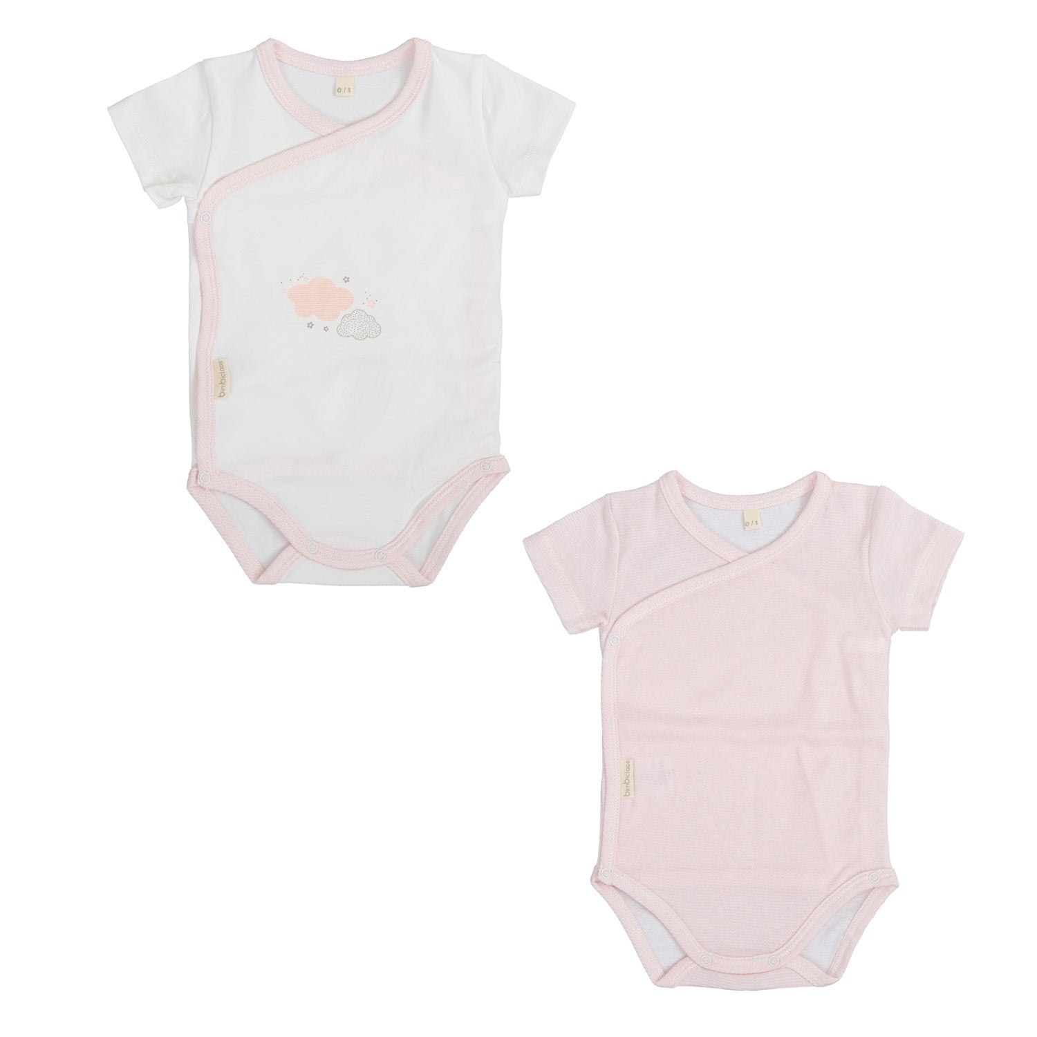 Body bebé manga corta pack 2 nuvola Rosa 0-1 Mes